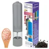 A product collage featuring an electric pepper grinder and its packaging, along with ingredients like pink salt and black peppercorns. Náhľad obrázku produktu
