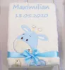 Personalisierte Babydecke 75x100 cm mit Namen & Datum – Produktbild-Vorschau 4