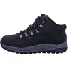 A side view of a black hiking boot with a gray sole. Produktbild-Vorschau