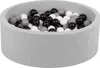 A close-up view of a light gray ball pit filled with black, white, and gray balls. Anteprima dell’immagine prodotto