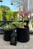 VIVANNO Blumentopf Fiberglas VEKRA Rund, Schwarz matt - Produktbild-Vorschau 8