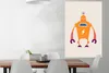 MuchoWow® Poster Roboter - Antenne - Orange - Blitzschlag - Produktbild-Vorschau 2