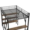 A loft bed with a desk and shelves, shown against a white background. Produktbild-Vorschau