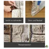 A collage of images showing the features of 3D wall panels, including cutting, flexibility, and water resistance. Produktbild-Vorschau