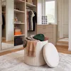 Relaxdays Pouf in velluto, pouf con vano portaoggetti, Anteprima dell’immagine prodotto 5