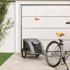 vidaXL Príves na bicykel Psy Šedá látka Oxford a žehlička Náhľad obrázku produktu 2