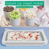 Nerezová zmrzlinovačka Ice Cream Rolls Maker s mrazicí Náhled obrázku produktu 11