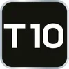 A close-up of a black square with white text 'T10' and a silver border. Produktbild-Vorschau
