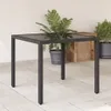 Gartentisch mit Glasplatte Schwarz 90x90x75 cm Poly Rattan Produktbild-Vorschau 2