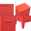 A collage of four close-up shots of a red metal cabinet. Anteprima dell’immagine prodotto