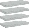 vidaXL Závěsné police 4 ks. Betonově šedé 50x23x3,8 cm MDF Náhled obrázku produktu 1