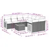 9-tlg. Garten-Sofagarnitur mit Kissen Grau Poly Rattan Produktbild-Vorschau 8