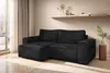 Ecksofa Schlafsofa MADLEN Stoff Velo Schwarz Ottomane Links Produktbild-Vorschau 1