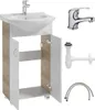 A bathroom vanity set with a sink, cabinet, faucet, and plumbing parts, displayed against a white background. Náhled obrázku produktu