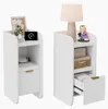 UnboxG, ensemble de 2 tables de chevet blanches avec tiroir Voir les images du produit 14