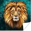 MuchoWow® Poster Löwe - Gemälde - Sternenhimmel 30x30 cm - Produktbild-Vorschau 1