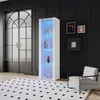 OKWISH Vitrine Haute Avec LED Intégrée, 3 Étagères En Verre Voir les images du produit 1