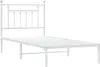 vidaXL Detská posteľ s čelom kovová biela 80x200 cm Náhľad obrázku produktu 3
