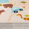 Kinderteppich waschmaschinenwaschbar Safari‑Straßen‑Muster Produktbild-Vorschau 4
