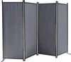 A four-panel folding screen divider in a neutral gray color, shown from a slightly angled front view against a white background. Produktbild-Vorschau