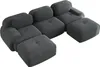 Modulares U-Sofa aus Premium-Cordstoff Grau, rahmenlos ohne Produktbild-Vorschau 6