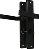 A black door handle set on a white background. Podgląd zdjęcia produktu