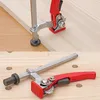 A collage of two images showing a clamp on a wooden surface. Produktbild-Vorschau