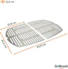 A product shot of two stainless steel grill grates with dimensions indicated. Náhľad obrázku produktu