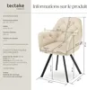 Fauteuil pivotant en velours Lucia, rembourré - crème, par Voir les images du produit 6