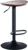 A single adjustable bar stool with a wooden seat and a black metal base and column. Náhled obrázku produktu