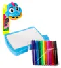 A blue drawing projector toy with a set of colorful markers. Náhled obrázku produktu