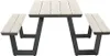 A picnic table set with two benches attached to the table legs. Produktbild-Vorschau