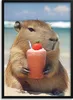 Modernes Wandposter CAPYBARA am Strand Jugendposter 50x70 Produktbild-Vorschau 2