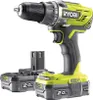 A cordless drill and two batteries are shown against a white background. Produktbild-Vorschau