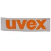 A close-up of a grey fabric strap with the orange 'uvex' logo embroidered on it. Produktbild-Vorschau