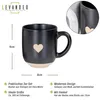 2er Set Steingut Tassen Schwarz Weiß 300ml Herz Produktbild-Vorschau 2