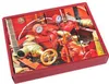 A close-up view of a puzzle box with a fire engine theme, showing various mechanical parts. Produktbild-Vorschau