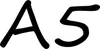 The image shows the letters 'A' and '5' written in black marker on a white background. Podgląd zdjęcia produktu