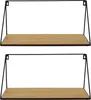 2x Wandregal Puro MDF & Metall schwarz – Hängeregal Produktbild-Vorschau 4