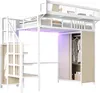 Lit superposé Merax 90 x 200 cm avec armoire et échelle de Voir les images du produit 7