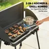 Outsunny Tragbarer Gasgrill 2 Brenner 7 kW 2-in-1 Produktbild-Vorschau 4