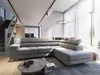 A modern living room with a large sectional sofa, dining area, and staircase. Produktbild-Vorschau