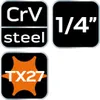 NEO TOOLS Końcówka TORX TX27 na nasadce 1/4", krótka, 37 mm Podgląd zdjęcia produktu 7