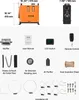 A collage of images showing a diesel air heater and its various components and accessories. Produktbild-Vorschau