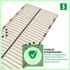 Close-up of a wooden bed slatted frame with a green overlay highlighting product features. Produktbild-Vorschau