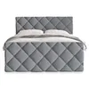 A bed with a headboard and mattress, presented on a white background. Produktbild-Vorschau
