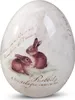 Dekoobjekt Ei FROHE OSTERN mit Hasen H. 10cm creme braun Produktbild-Vorschau 1
