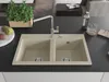 Mexen Hektor évier en granit 2 bacs 800 x 480 mm, beige, Voir les images du produit 3