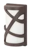 A brown and white outdoor wall light fixture. Náhled obrázku produktu