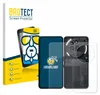 A product shot of a screen protector packaging and the screen protector itself, along with a depiction of a smartphone. Produktbild-Vorschau